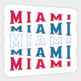 TEXT ART USA MIAMI Sticker